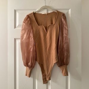 Tan and Gold Women’s Bodysuit